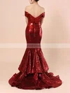 Trumpet/Mermaid Off-the-shoulder Sequined Sweep Train Tiered Prom Dresses #Favs020102197