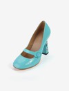 Women's Blue Patent Leather Closed Toe with Rhinestone #Favs03030367
