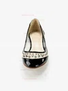 Women's Black Patent Leather Closed Toe with Rhinestone #Favs03030369