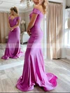 Trumpet/Mermaid Off-the-shoulder Jersey Sweep Train Prom Dresses #Favs020114148