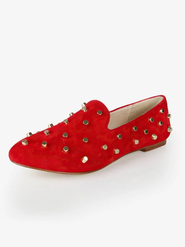 Women's Red Suede Closed Toe with Rivet #Favs03030372