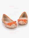 Women's Orange Cloth Closed Toe with Bowknot #Favs03030373