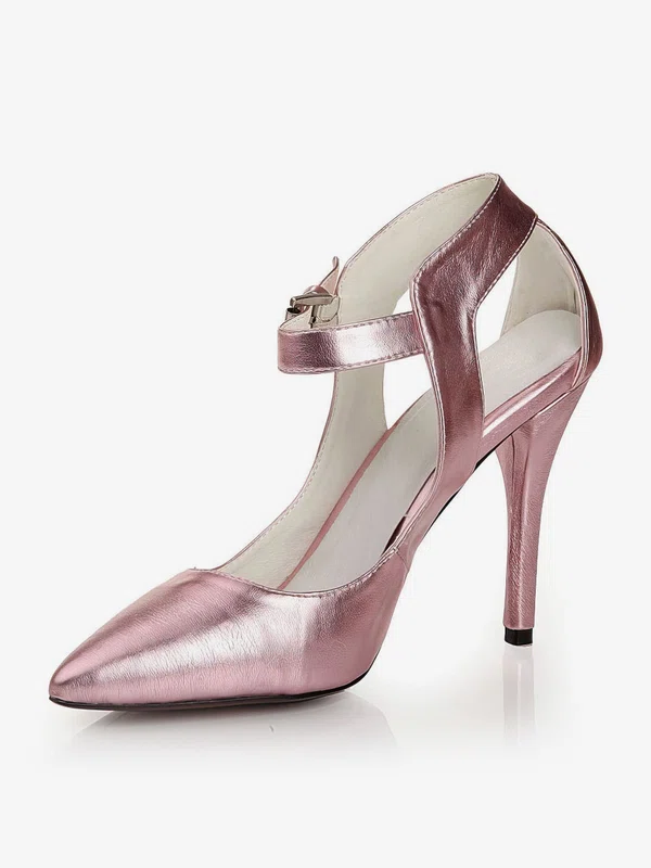 Women's Pink Real Leather Pumps with Buckle #Favs03030445