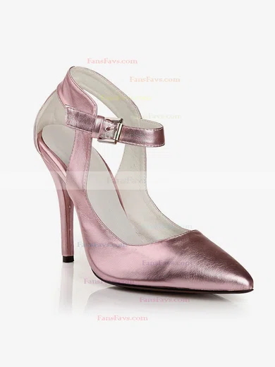 Women's Pink Real Leather Pumps with Buckle #Favs03030445