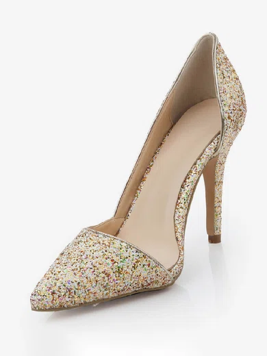 Women's  Patent Leather Closed Toe with Sparkling Glitter #Favs03030475