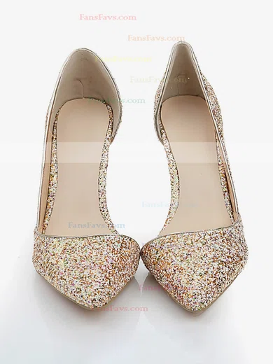 Women's  Patent Leather Closed Toe with Sparkling Glitter #Favs03030475