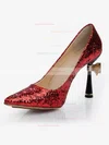 Women's Red Sparkling Glitter Pumps with Bowknot/Sparkling Glitter #Favs03030476