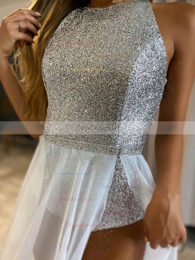 Sheath/Column Scoop Neck Chiffon Glitter Detachable Prom Dresses #Favs020114293