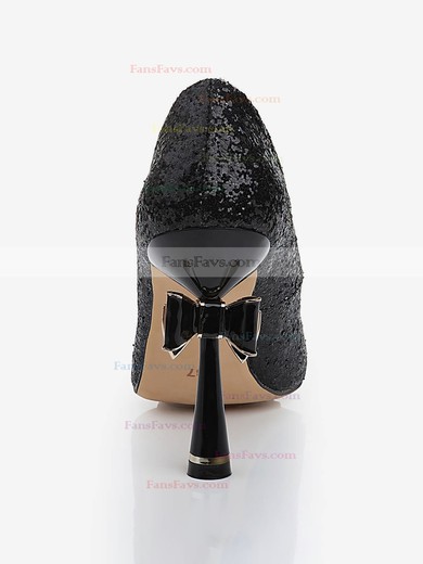 Women's Black Sparkling Glitter Pumps with Bowknot/Sparkling Glitter #Favs03030478