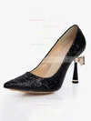 Women's Black Sparkling Glitter Pumps with Bowknot/Sparkling Glitter #Favs03030478