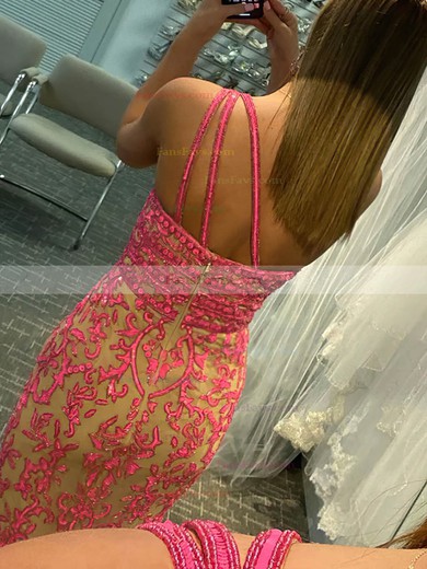 Sheath/Column One Shoulder Tulle Sweep Train Prom Dresses With Appliques Lace #Favs020114313