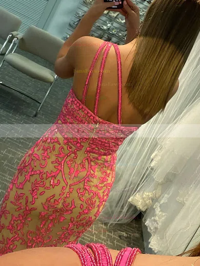 Sheath/Column One Shoulder Tulle Sweep Train Prom Dresses With Appliques Lace #Favs020114313