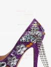 Women's Purple Patent Leather Pumps with Crystal/Crystal Heel/Tassel #Favs03030479