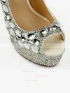 Women's Silver Patent Leather Pumps with Crystal/Crystal Heel #Favs03030494