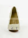 Women's Ivory Patent Leather Pumps with Rhinestone/Imitation Pearl #Favs03030495