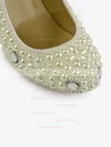 Women's Ivory Patent Leather Pumps with Rhinestone/Imitation Pearl #Favs03030495