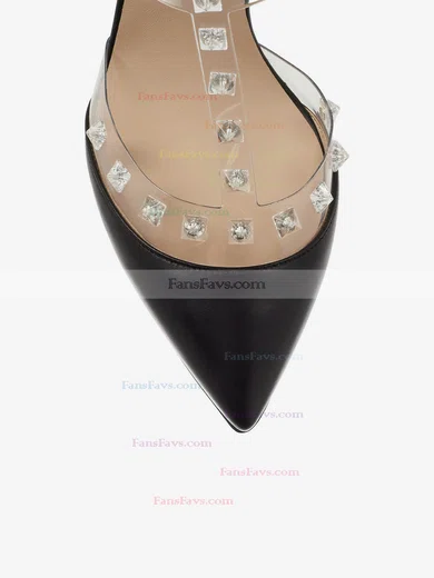 Women's Black Real Leather Pumps with Buckle #Favs03030496