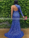 Sheath/Column V-neck Sequined Sweep Train Prom Dresses With Split Front #Favs020114429