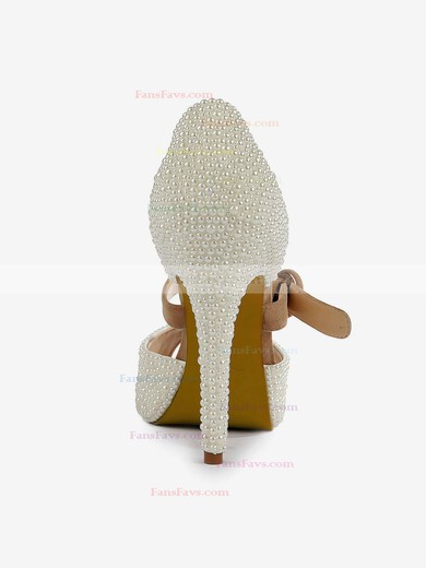 Women's Ivory Suede Pumps with Buckle/Imitation Pearl #Favs03030499
