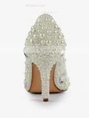 Women's Ivory Patent Leather Pumps with Rhinestone/Imitation Pearl #Favs03030501