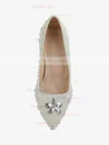 Women's Ivory Patent Leather Pumps with Rhinestone/Imitation Pearl #Favs03030501