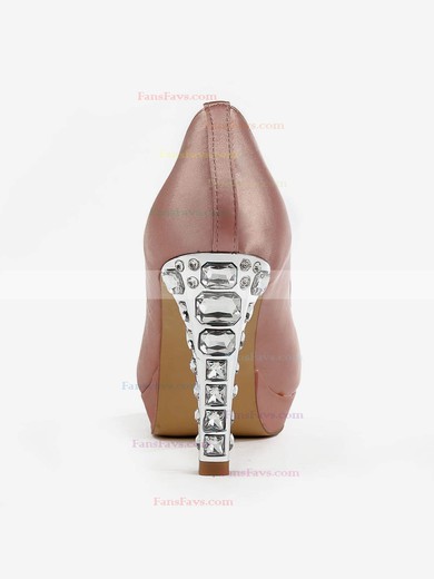 Women's Pink Satin Pumps with Rhinestone #Favs03030502