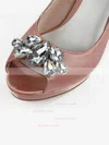 Women's Pink Satin Pumps with Rhinestone #Favs03030502