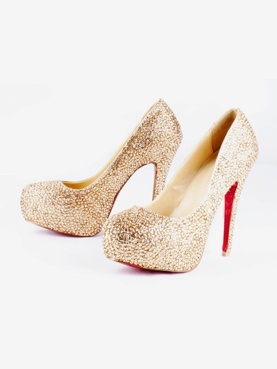 Women's  Sparkling Glitter Pumps with Crystal/Crystal Heel #Favs03030516