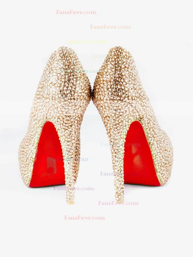 Women's  Sparkling Glitter Pumps with Crystal/Crystal Heel #Favs03030516