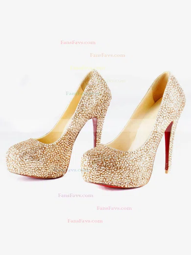 Women's  Sparkling Glitter Pumps with Crystal/Crystal Heel #Favs03030516