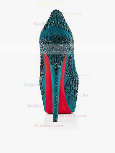 Women's Turquoise Suede Pumps with Rivet #Favs03030520