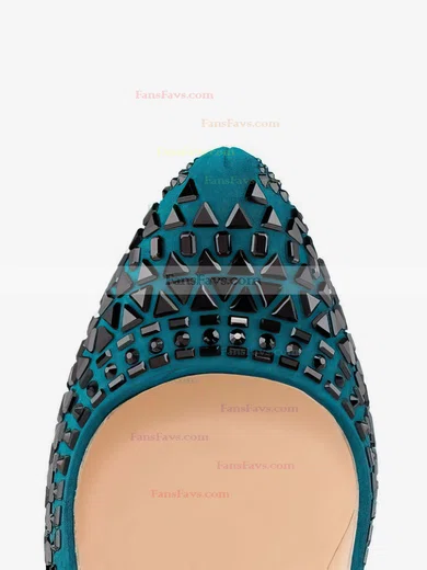 Women's Turquoise Suede Pumps with Rivet #Favs03030520