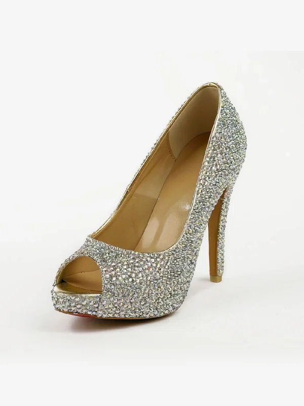 Women's Multi-color Real Leather Pumps with Crystal/Crystal Heel #Favs03030574