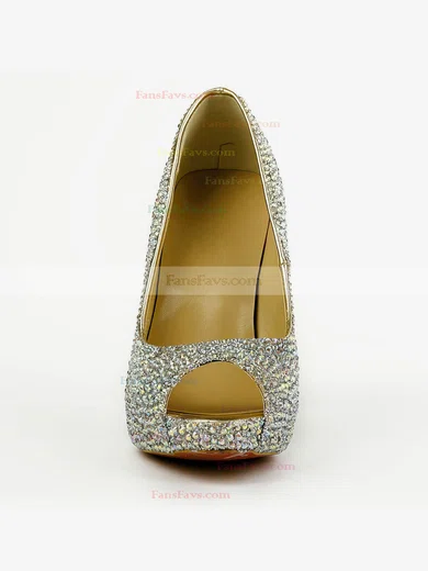 Women's Multi-color Real Leather Pumps with Crystal/Crystal Heel #Favs03030574