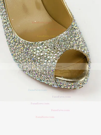 Women's Multi-color Real Leather Pumps with Crystal/Crystal Heel #Favs03030574