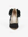 Women's Black Satin Pumps with Bowknot #Favs03030581