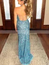 Sheath/Column V-neck Sequined Sweep Train Prom Dresses With Split Front #Favs020114549