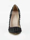 Women's Black Real Leather Pumps with Rivet #Favs03030588