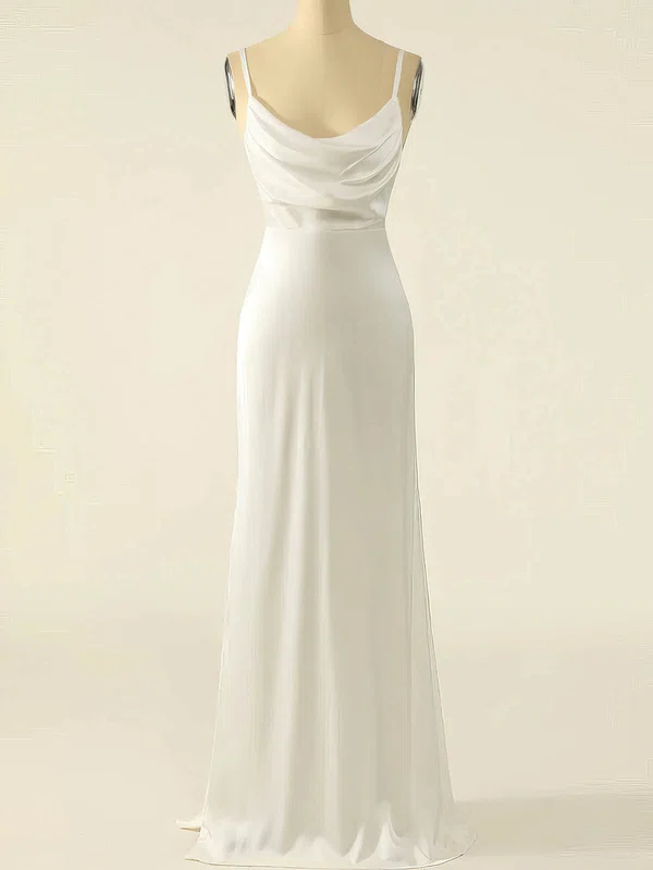 Sheath/Column Cowl Neck Silk-like Satin Floor-length Prom Dresses #Favs020114609