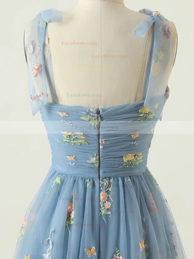 A-line Sweetheart Tulle Floor-length Prom Dresses With Ruffles #Favs020114622