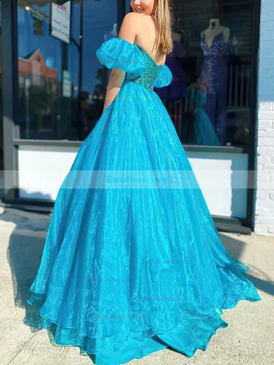 Princess Sweetheart Organza Floor-length Prom Dresses With Beading #Favs020114629