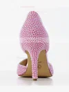 Women's Pink Patent Leather Pumps with Imitation Pearl #Favs03030591