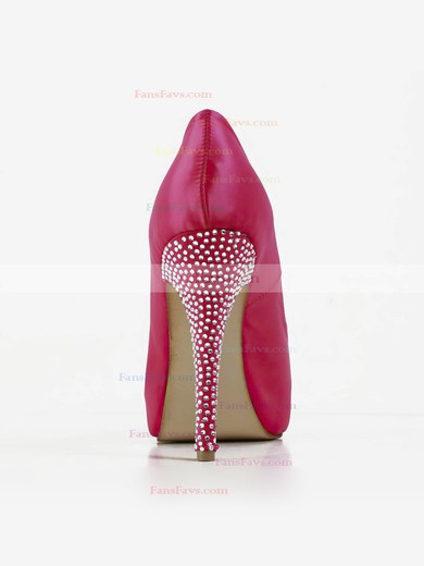 Women's Fuchsia Silk Pumps with Crystal/Crystal Heel #Favs03030595
