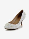 Women's White Lace Pumps with Pearl #Favs03030603