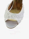 Women's White Satin Pumps with Flower #Favs03030605