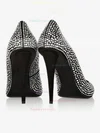 Women's Black Suede Pumps with Crystal #Favs03030609