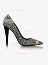 Women's Black Suede Pumps with Crystal #Favs03030609