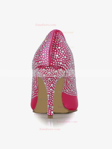 Women's Fuchsia Silk Pumps with Crystal/Crystal Heel #Favs03030612