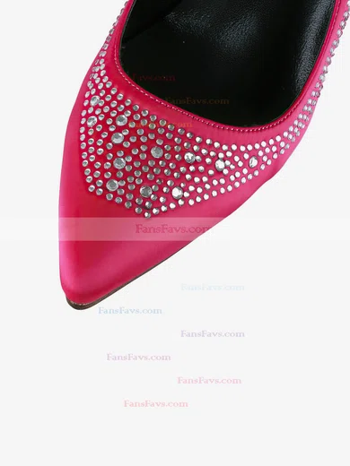 Women's Fuchsia Silk Pumps with Crystal/Crystal Heel #Favs03030612