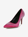 Women's Fuchsia Silk Pumps with Crystal/Crystal Heel #Favs03030612